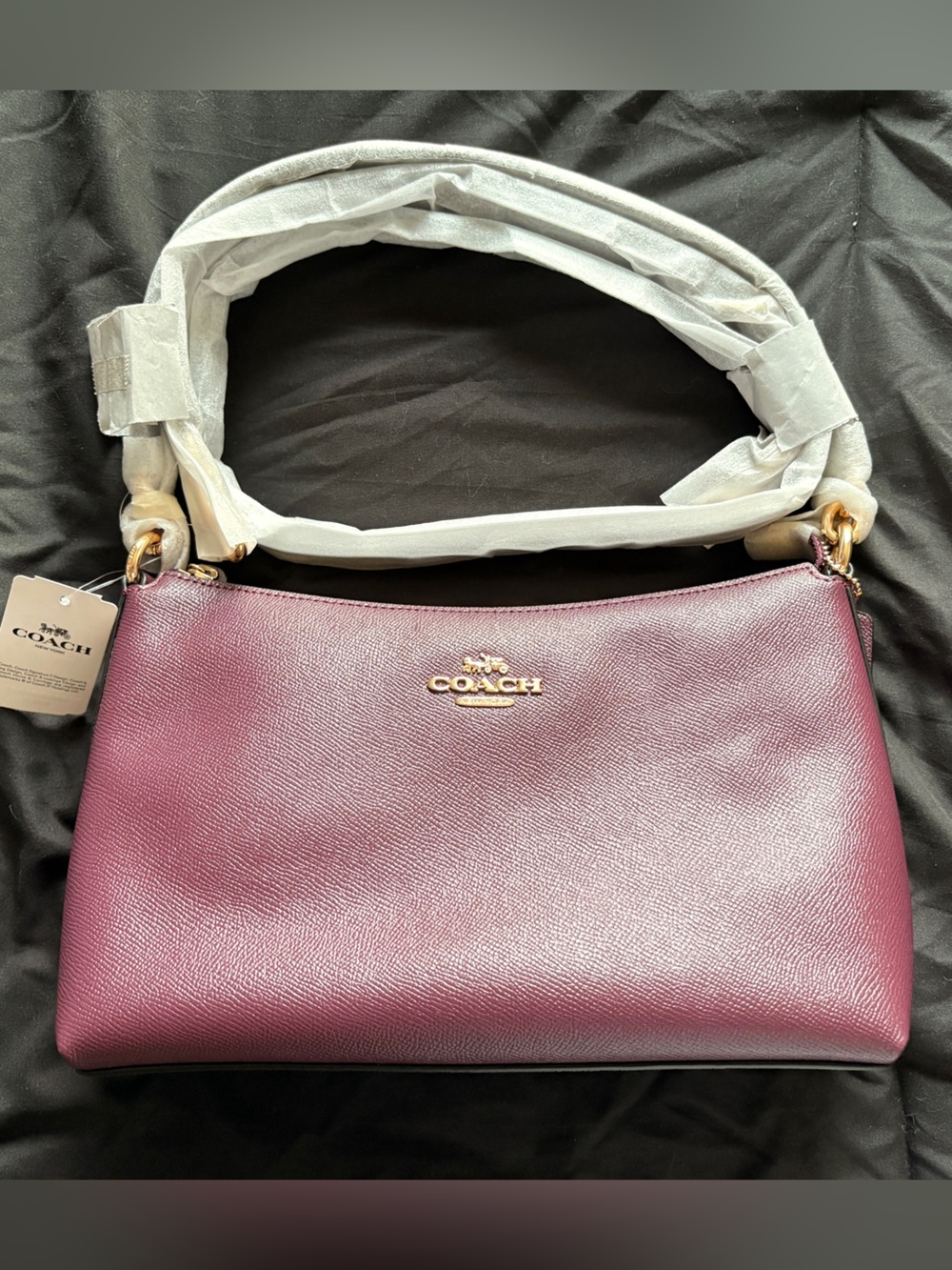 Coach Lewis Crossbody/ Shoulder Bag - Rasin with Gold Hardware